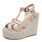 Casual Summer Women's Open Toe Super High Thick Wedge Sandals