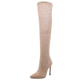 Faux Suede Slim Thigh | Over the Knee High Heel Boots