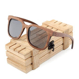 Black Walnut Wooden Polarized Vintage Sunglasses UV Protection w/ Wooden Gift Box