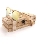 Semi-Rimless Wooden Polarized Sunglasses W/ Gift Box