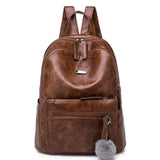 Women's Brown | Black Faux Leather Backpack For School | College | Travel