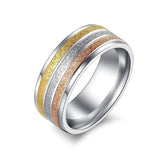 Custom/Personalized Name Three Colored Lines Ring For Women