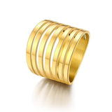 Multiple Circles Gold/Silver Stainless Steel Ring For Women