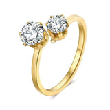 Double Cubic Zircon Fashion Jewelry Ring For Women