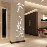 Creative Circle | Ring | Vine Acrylic Crystal Mirror Wall Stickers DIY 3D Decal Wall Home Decor Bedroom Living Room Wallpaper Decoration