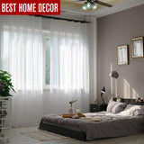 White Tulle | Organza | Voile Sheer Window Curtains For Modern Living room | Bedroom | Home Decor