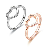 Women's Rose Gold Color Heart Shaped Ring
