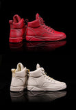 Men's Fashionable Casual High Top Canvas Shoe/Boot- Red, Cream, Black - Kalsord