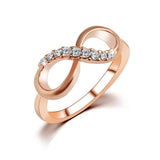 Women's Charming Crystal Infinity Rose Gold Alloy Ring