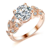 Women's Crystal Leaf Zircon Ring