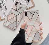 Soft Geometric Marble Texture Phone Case For iPhone XR XS Max 6 6S 7 8 Plus X