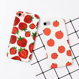 Peach | Strawberry Fruit Matte Phone Case For iPhone XS Max XR 6 6S 7 8 Plus X
