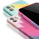Silicone Gradient Watercolor Phone Case/Cover For iPhone