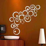 24pcs/set 3D DIY Acrylic/Mirror Wall Stickers | Decoration Circles  for Background Home Decor | Wall Art