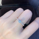 Shiny Silver S925 Diamond Zircon Ring for Women - Kalsord