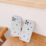 Transparent Colored Hearts/Floral Phone Case/Cover for iPhone