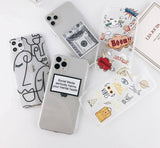 Funny Cartoon Abstract Clear Phone Case For iPhone 11 Pro Max X XR Xs Max 6 6S 7 8 Plus