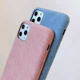Plush Solid Color Phone Case For iPhone 11 Pro Max X XR Xs Max Furry Cloth Soft PU Back Cover For iPhone 6 6s 7 8 Pluscases - Kalsord
