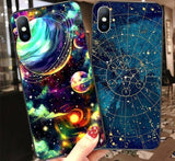 Starry Space Moon Star Planet Phone Case For iPhone 11 X XR Xs Max 11 Pro Back Cover For iPhone 6 6s 7 8 Plus SE