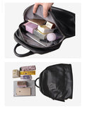 Women's Black Genuine Leather Vintage Backpack For Travel | Schoolbags - Kalsord
