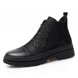 Men's New Black Ankle Leather Boot