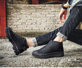 Men's Winter Genuine Black Leather Boot - Kalsord