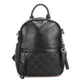 Women's Black | White Genuine Vintage Leather Elegant Casual | Travel Bag | School Backpack