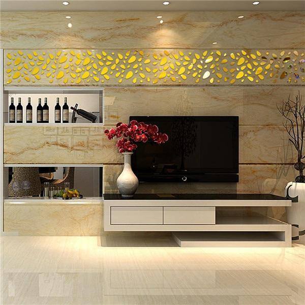 12pcs 3D Acrylic Removable Wall Sticker For Living Room Bedroom TV Background Wall Decal Modern Art DIY Home Decor - Kalsord