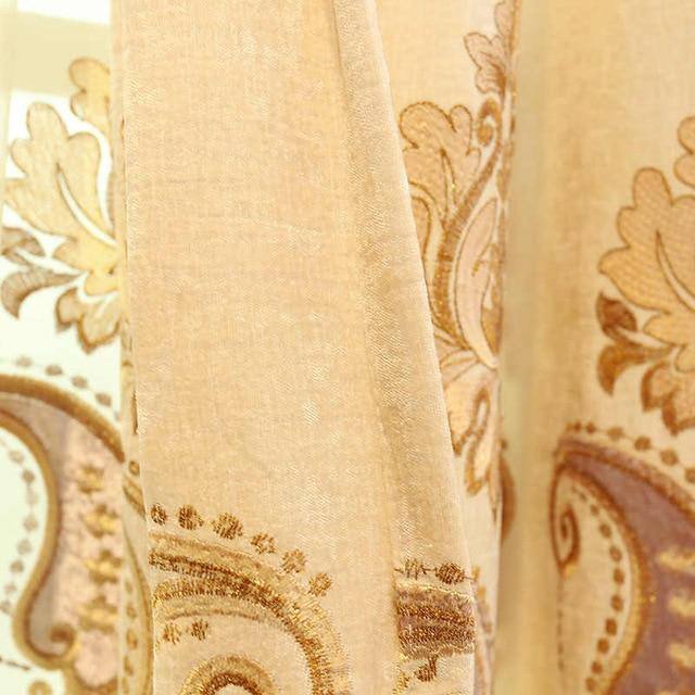 2 color Elegant Embroidered European Style Curtain for Living Room | French Design | Home Decor - Kalsord