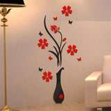 80*40 cm DIY Vase Flower Tree 3D Wall Stickers Decal Home Decor For Living Room | Bedroom | Kitchen Decorations