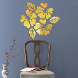 3D Acrylic Hexagonal Flower Pattern Mirrored Wall Sticker | Home Decor | Wall Decal Art DIY Decoration Silver/Gold - Kalsord