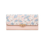 Women's PU Wallet | Card Case | Purse Floral Design- Blue, Pink, Black - Kalsord