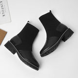 Women's Leather Winter Sock Boots