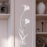 3D DIY Mirrored Flower Shape Wall Sticker For Living Room Decoration | Removable Mural Wallpaper Art Decals Home Decor - Kalsord