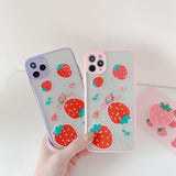 3D Strawberry Glitter Phone Case With Stand Holder/Socket For iPhone