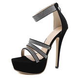 Platform High Heels Sandals Summer Ankle Strap Open Toe Gladiator Party Dress Women Shoes - Kalsord