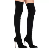 Faux Suede Slim Thigh | Over the Knee High Heel Boots - Kalsord