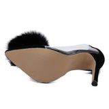 Fluffy Clear | Transparent Slip-On Thin Pointed Heel High | Pump - Kalsord