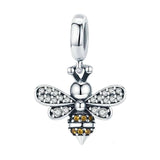 Women's Genuine 925 Sterling Silver Crystal Bee DIY Bracelets | Necklace Attachment | Jewelery