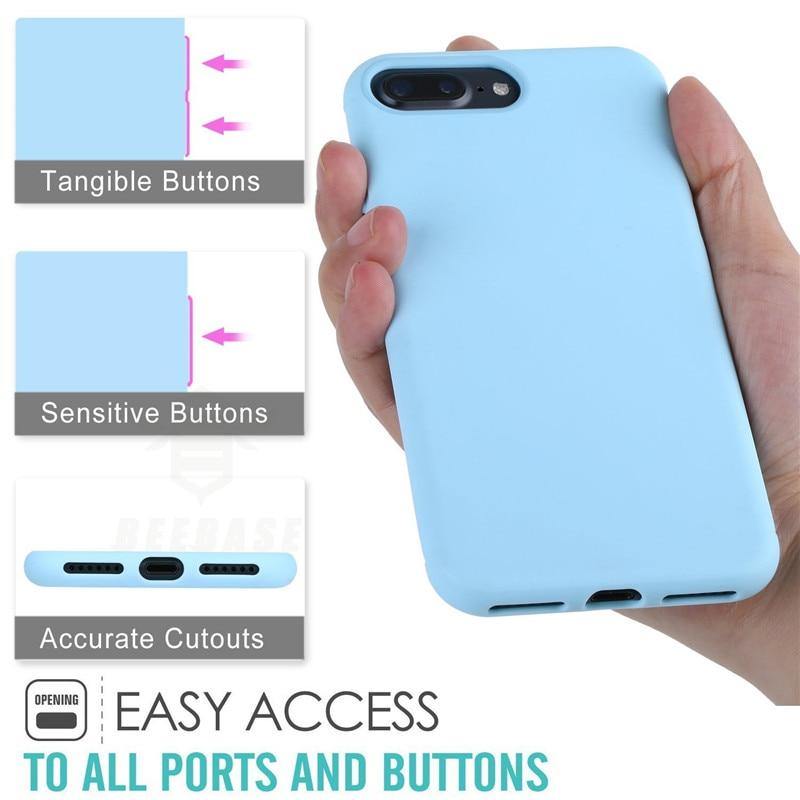 Shockproof Plain Colored Phone Case For iphone 6 6s 7 8 6 6S Plus 8cases - Kalsord