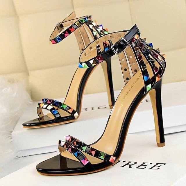 Elegant Women's Strappy High Heeled Sandals- 7 Colors - Kalsord