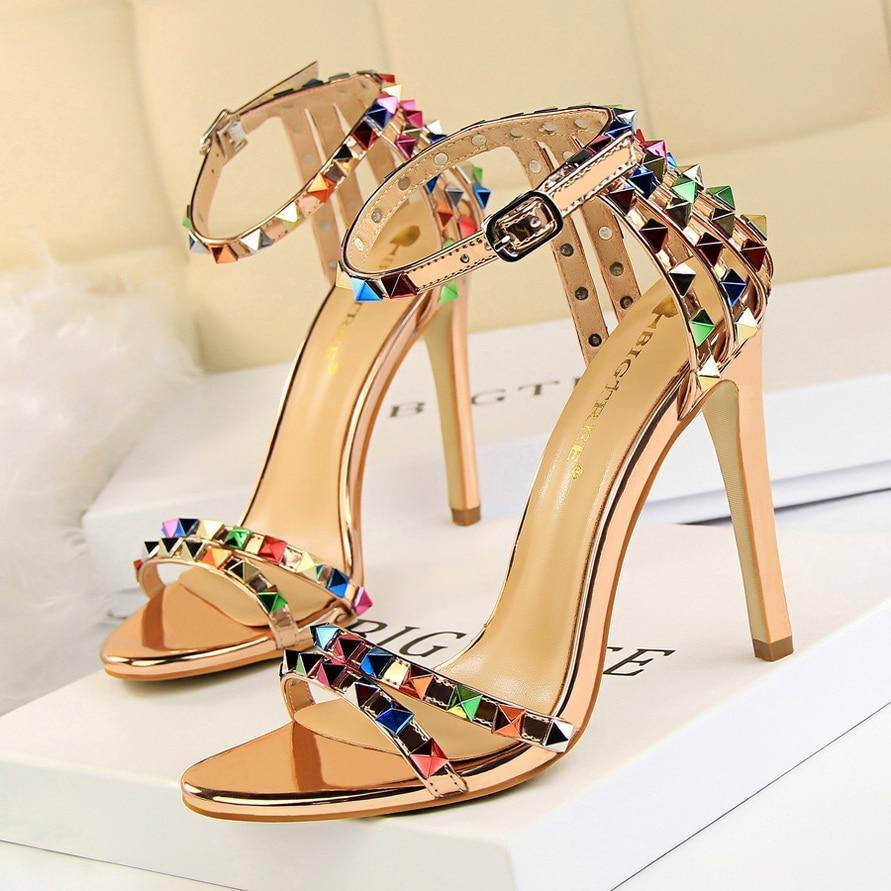 Elegant Women's Strappy High Heeled Sandals- 7 Colors - Kalsord