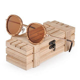 Women's Oval UV400 Polarized Wood Sunglasses in Wooden Gift Boxsunglasses - Kalsord