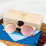 Women's Wooden Oval Polarized Sunglasses W/ Wooden Gift Boxsunglasses - Kalsord