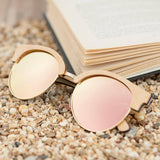Women's Wooden Oval Polarized Sunglasses W/ Wooden Gift Boxsunglasses - Kalsord