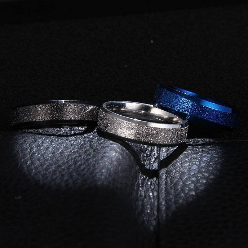Simple Glitter Ring For Women- Silver, Blue, Black - Kalsord