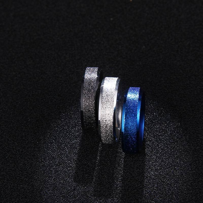 Simple Glitter Ring For Women- Silver, Blue, Black - Kalsord