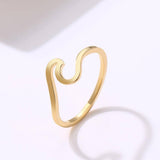 Minimalist Wave Gold/Silver Wave Ring for Women - Kalsord