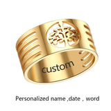 Custom/Personalized Tree/Leaf Design Gold/Silver Ring - Kalsord