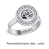 Custom/Personalized Crystal Gem Tree Shaped Ring For Women - Kalsord